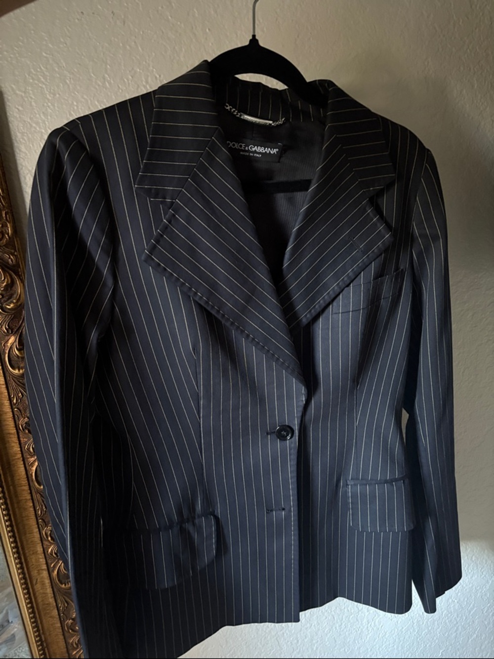 Dolce & Gabbana Black Pinstripe Blazer